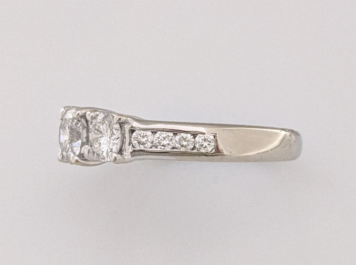 14K WHITE 1.56CTW I1 I DIAMOND ROUND (11) ESTATE TRINITY RING 4.5 GRAMS