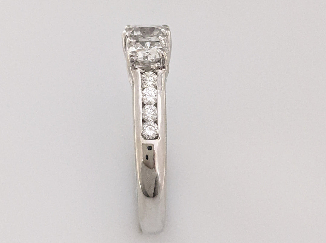 14K WHITE 1.56CTW I1 I DIAMOND ROUND (11) ESTATE TRINITY RING 4.5 GRAMS