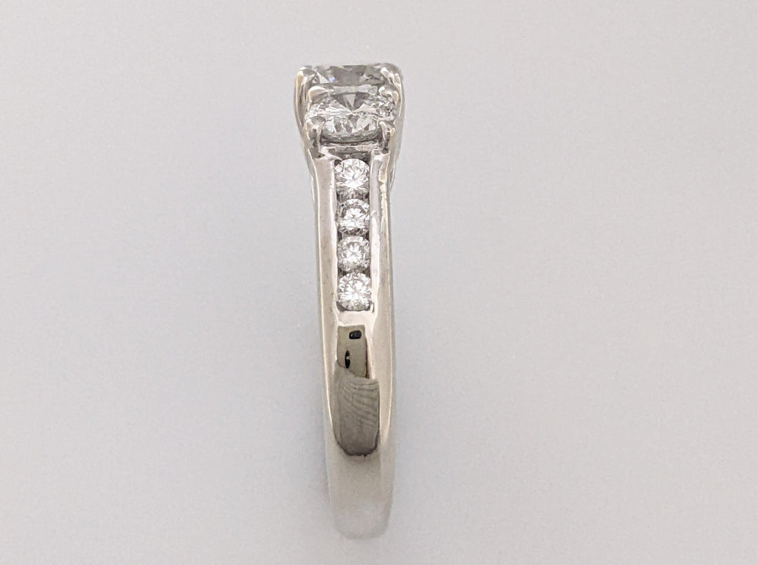 14K WHITE 1.56CTW I1 I DIAMOND ROUND (11) ESTATE TRINITY RING 4.5 GRAMS