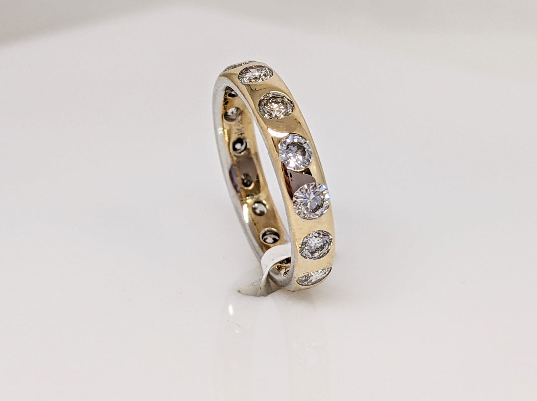 14k 1.35 CARAT TOTAL WEIGHT I1 I-K DIAMOND ROUND (15) ETERNITY ESTATE BAND 3.2 GRAMS