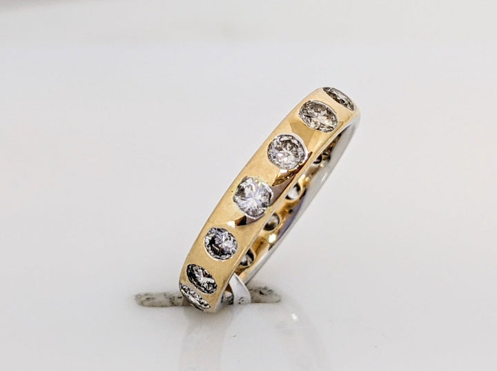 14k 1.35 CARAT TOTAL WEIGHT I1 I-K DIAMOND ROUND (15) ETERNITY ESTATE BAND 3.2 GRAMS