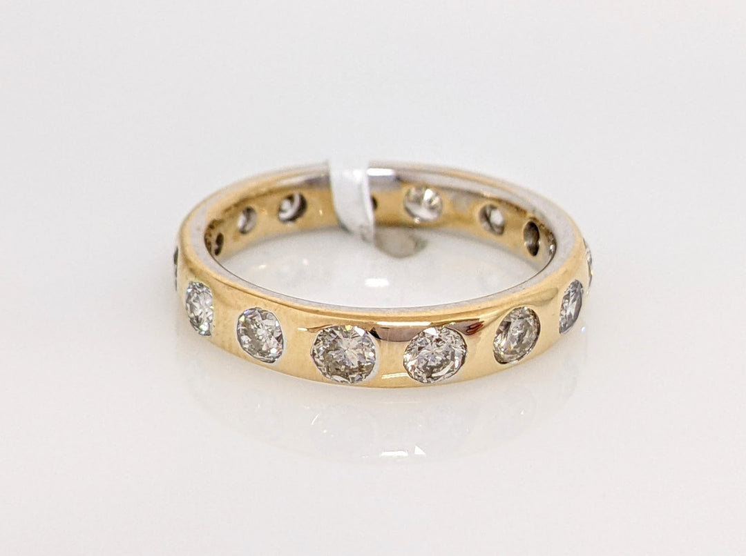 14k 1.35 CARAT TOTAL WEIGHT I1 I-K DIAMOND ROUND (15) ETERNITY ESTATE BAND 3.2 GRAMS