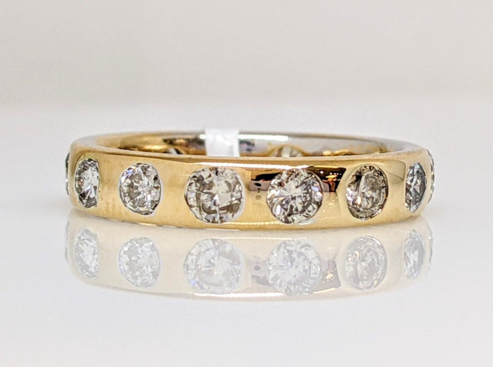 14k 1.35 CARAT TOTAL WEIGHT I1 I-K DIAMOND ROUND (15) ETERNITY ESTATE BAND 3.2 GRAMS