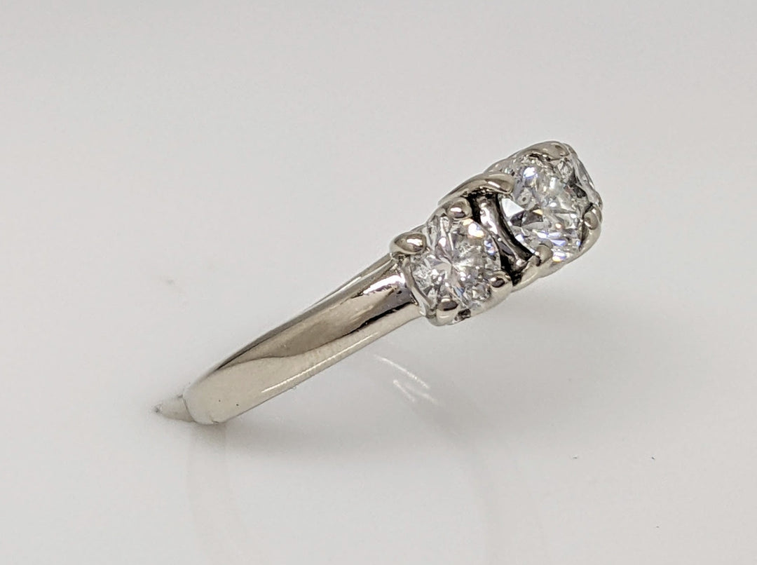 14K WHITE 1.00 CARAT TOTAL WEIGHT SI2 H-I DIAMOND ROUND (3) TRINITY ESTATE RING 3.3 GRAMS