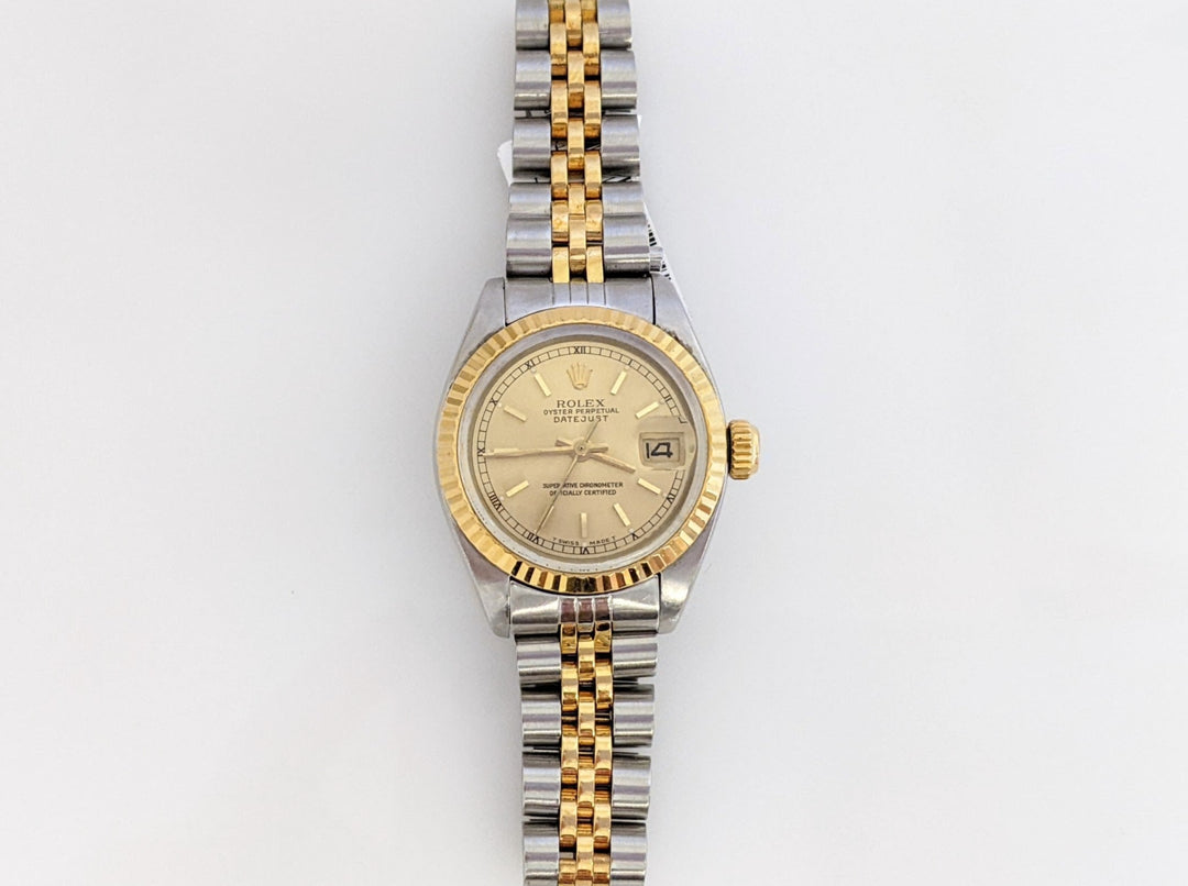 ROLEX 1982 LADIES 2T OYSTER PERPETUAL DATE 6917F 52.1 GRAMS