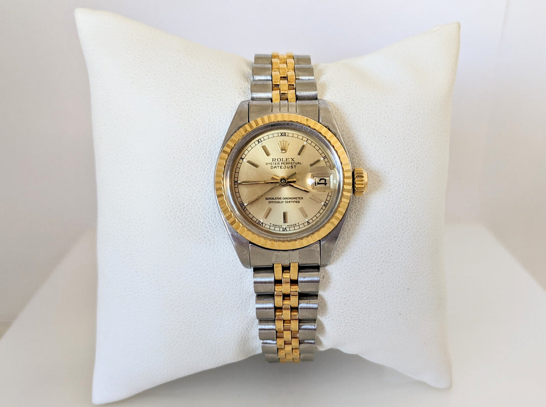 ROLEX 1982 LADIES 2T OYSTER PERPETUAL DATE 6917F 52.1 GRAMS