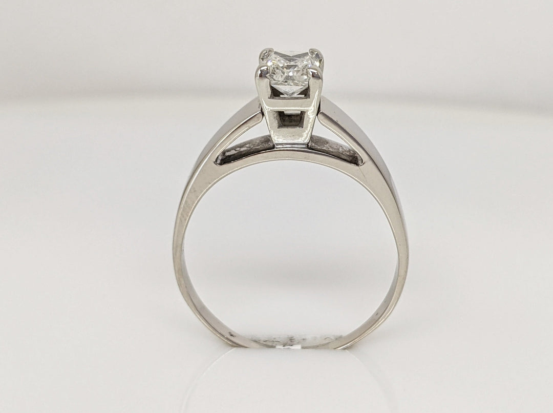 14KW .72 CARAT TOTAL  I1 H DIAMOND PRINCESS CUT SOLITAIRE ESTATE RING 3.9 GRAMS