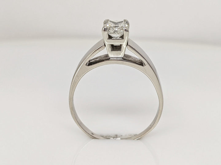 14KW .72 CARAT TOTAL  I1 H DIAMOND PRINCESS CUT SOLITAIRE ESTATE RING 3.9 GRAMS