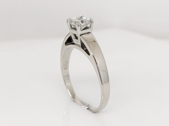 14KW .72 CARAT TOTAL  I1 H DIAMOND PRINCESS CUT SOLITAIRE ESTATE RING 3.9 GRAMS