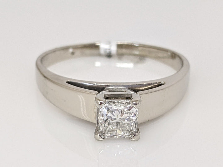 14KW .72 CARAT TOTAL  I1 H DIAMOND PRINCESS CUT SOLITAIRE ESTATE RING 3.9 GRAMS