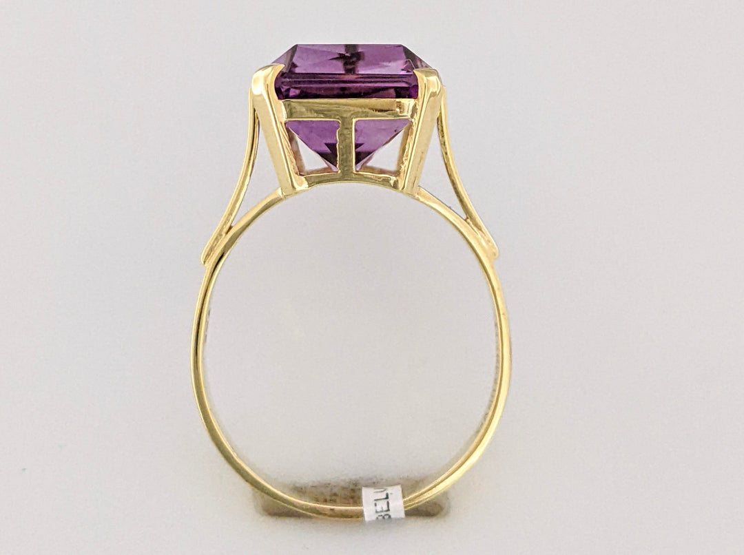 14K AMETHYST EMERALD CUT 10.5X14.5 ESTATE RING 4.9 GRAMS