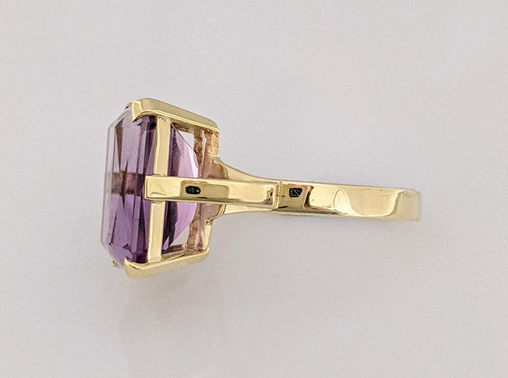 14K AMETHYST EMERALD CUT 10.5X14.5 ESTATE RING 4.9 GRAMS