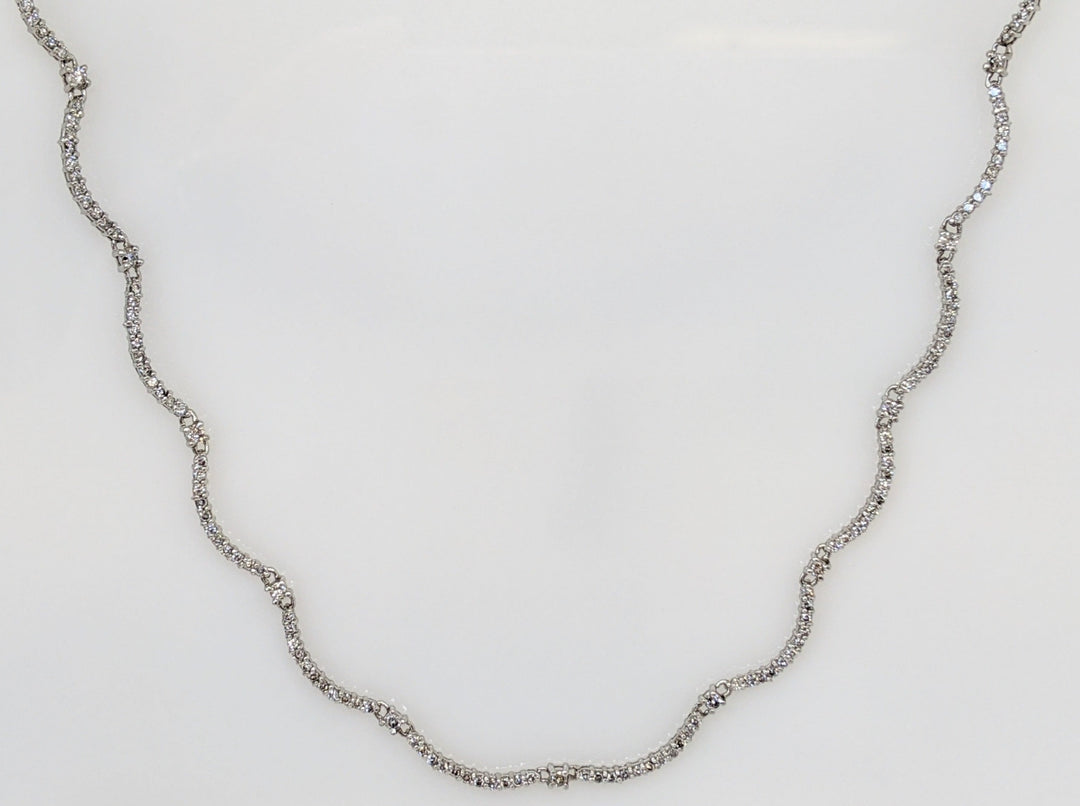 PLATINUM 1.79CTW SI2 I DIAMOND ROUND (155) ESTATE NECKLACE 18.7 GRAMS