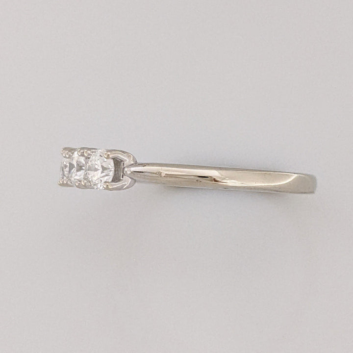 14K WHITE .51 CARAT TOTAL WEIGHT VS1 F DIAMOND ROUND (3) ESTATE RING 2.6 GRAMS