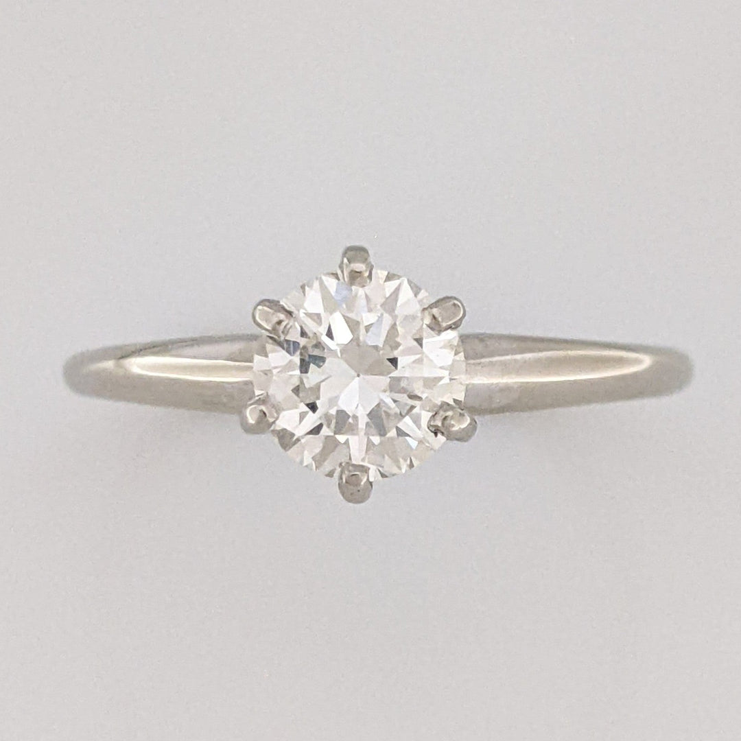 14K WHITE 1.00 CARAT TOTAL VS1 H DIAMOND ROUND ESTATE SOLITAIRE 2.5 GRAMS