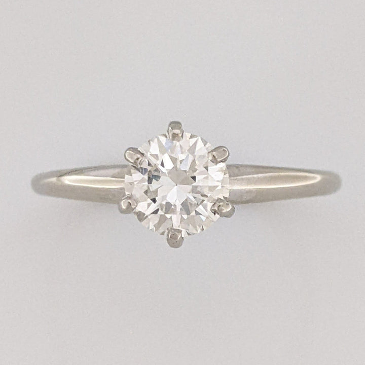 14K WHITE 1.00 CARAT TOTAL VS1 H DIAMOND ROUND ESTATE SOLITAIRE 2.5 GRAMS