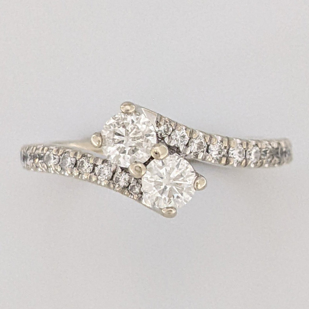 14K WHITE .53 CARAT TOTAL WEIGHT I1 I DIAMOND ROUND (22) BYPASS "EVER US" ESTATE DIAMOND RING 3.1 GRAMS