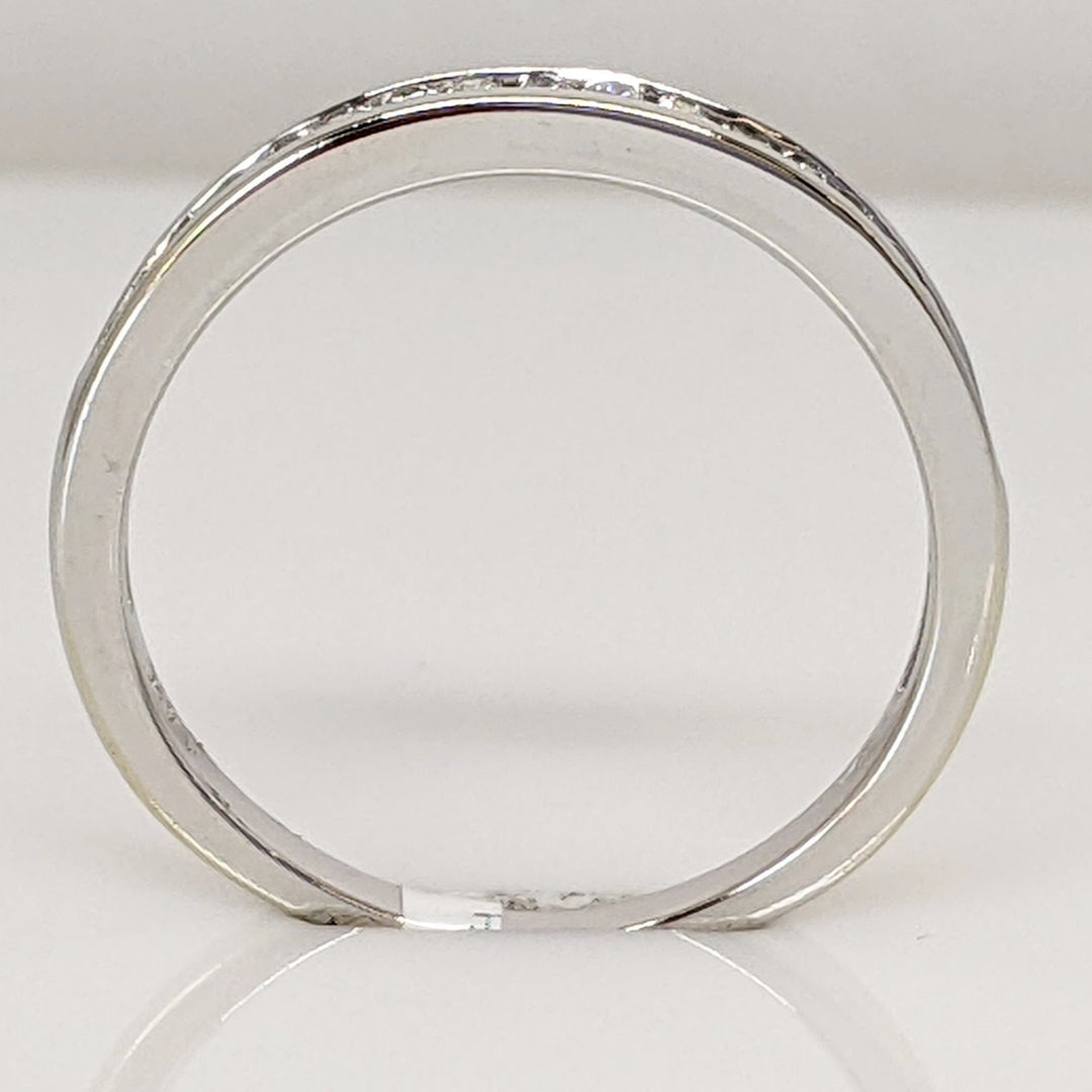 14K WHITE .18 CARAT TOTAL WEIGHT I2 G DIAMOND ROUND (18) ESTATE CHANNEL SET BAND 2.4 GRAMS