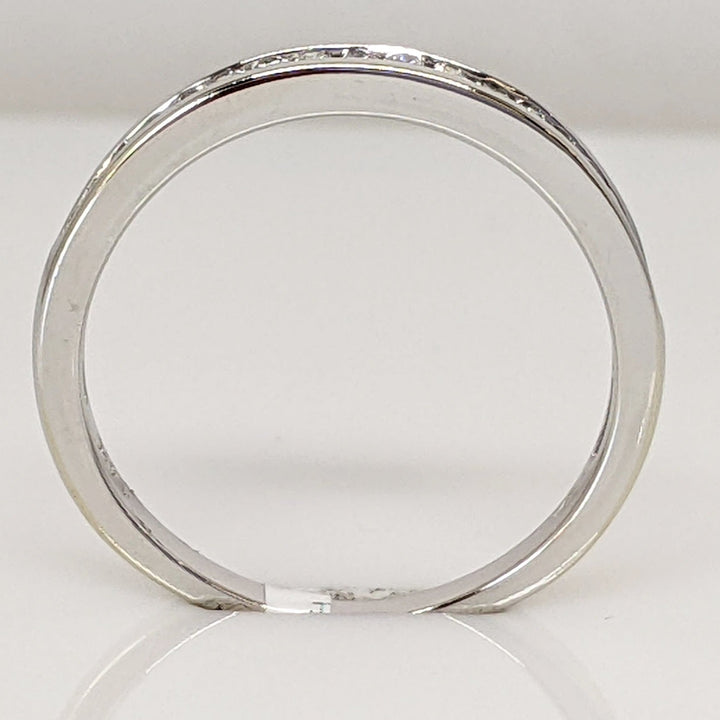 14K WHITE .18 CARAT TOTAL WEIGHT I2 G DIAMOND ROUND (18) ESTATE CHANNEL SET BAND 2.4 GRAMS
