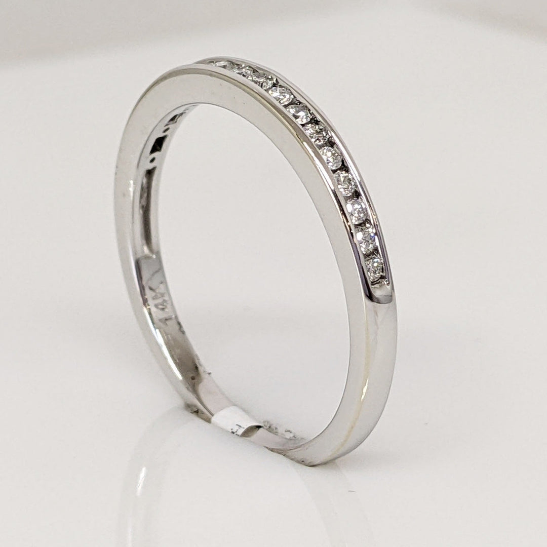 14K WHITE .18 CARAT TOTAL WEIGHT I2 G DIAMOND ROUND (18) ESTATE CHANNEL SET BAND 2.4 GRAMS