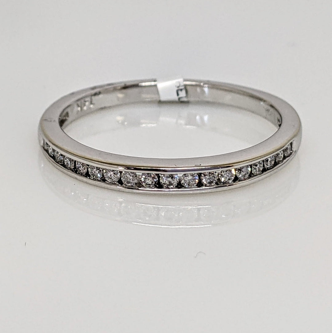14K WHITE .18 CARAT TOTAL WEIGHT I2 G DIAMOND ROUND (18) ESTATE CHANNEL SET BAND 2.4 GRAMS