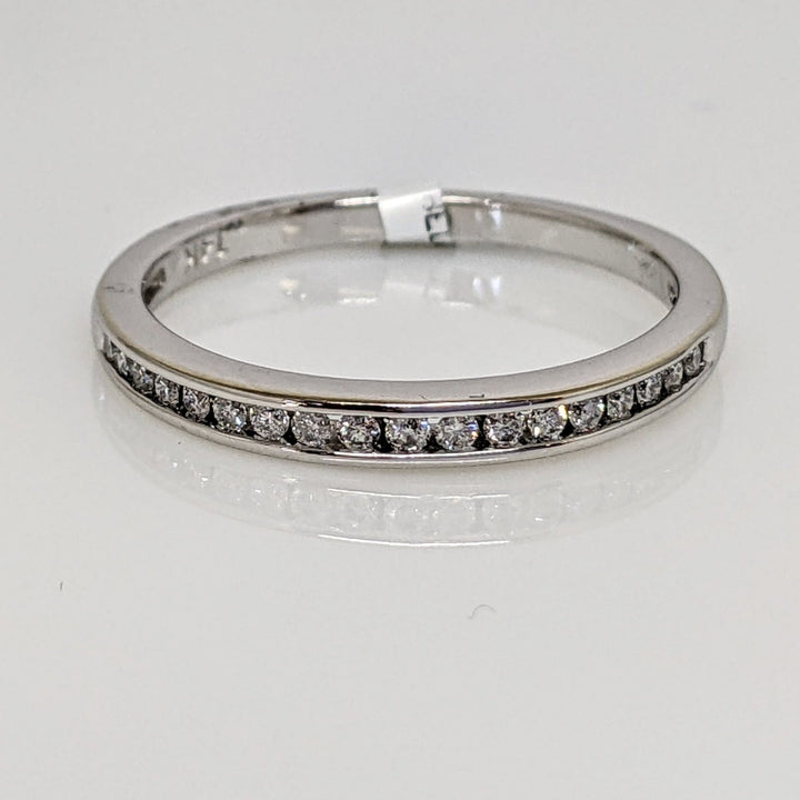 14K WHITE .18 CARAT TOTAL WEIGHT I2 G DIAMOND ROUND (18) ESTATE CHANNEL SET BAND 2.4 GRAMS