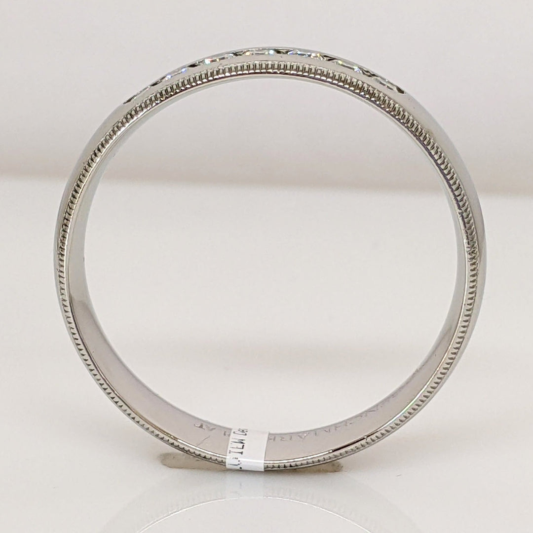 PLATINUM .35CTW SI1 I DIAMOND ROUND (7) ESTATE CHANNEL SET BAND 12.0 GRAMS