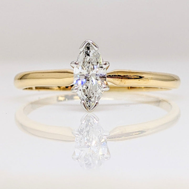 14K .48CT I1 H DIAMOND MARQUISE ESTATE RING 2.1 GRAMS