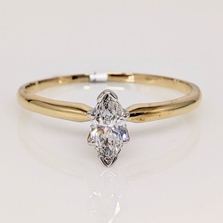 14K .48CT I1 H DIAMOND MARQUISE ESTATE RING 2.1 GRAMS