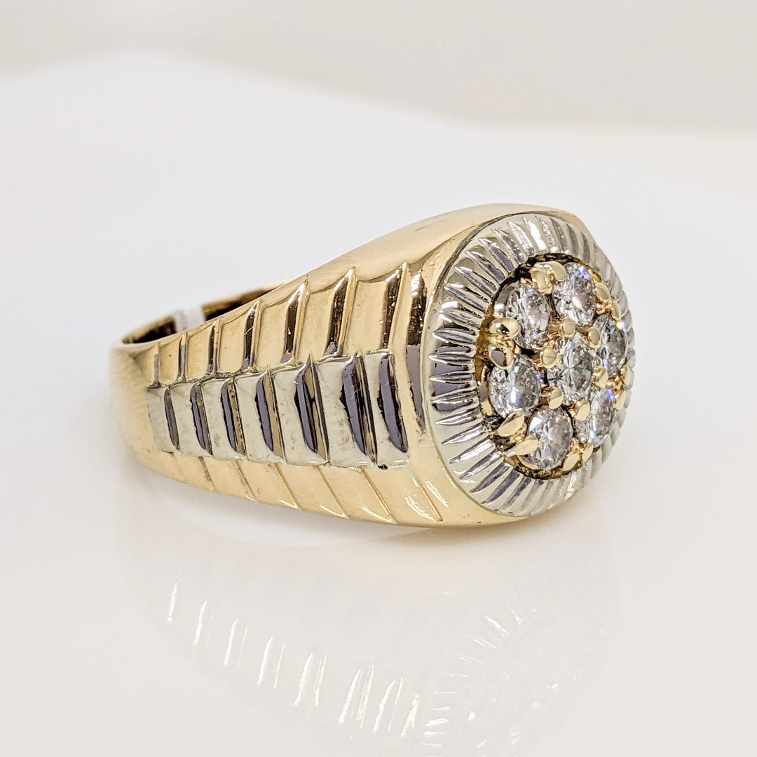 14K 1.18 CARAT TOTAL WEIGHT I1 I DIAMOND ROUND (7) ESTATE RING 20.5 GRAMS