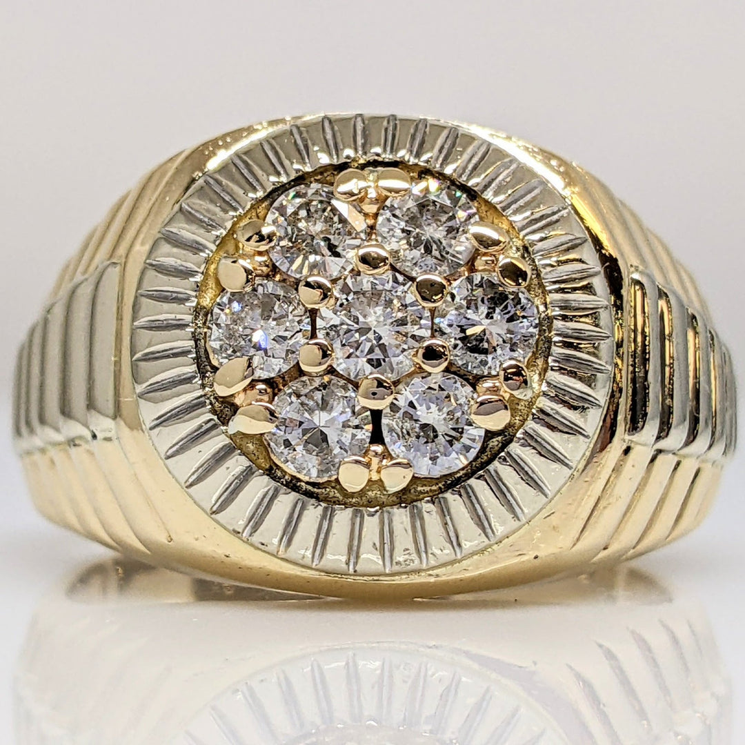 14K 1.18 CARAT TOTAL WEIGHT I1 I DIAMOND ROUND (7) ESTATE RING 20.5 GRAMS