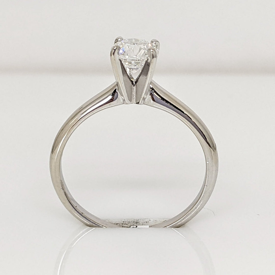 14K WHITE .66 CARAT TOTAL I1 G DIAMOND ROUND ESTATE SOLITAIRE RING 2.3 GRAMS