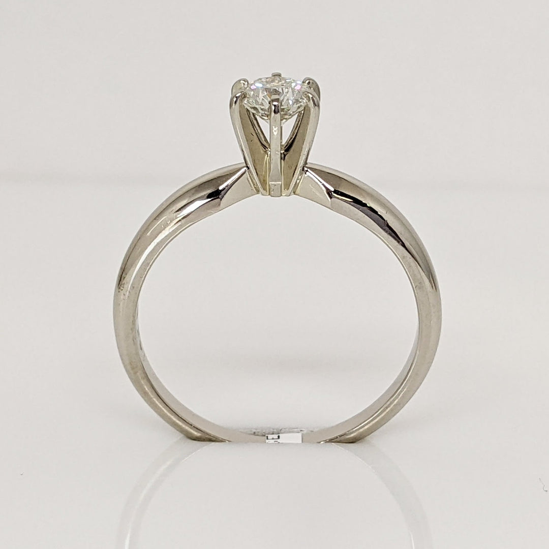 14K WHITE .45 CARAT TOTAL VS K DIAMOND ROUND ESTATE SOLITAIRE RING 2.9 GRAMS