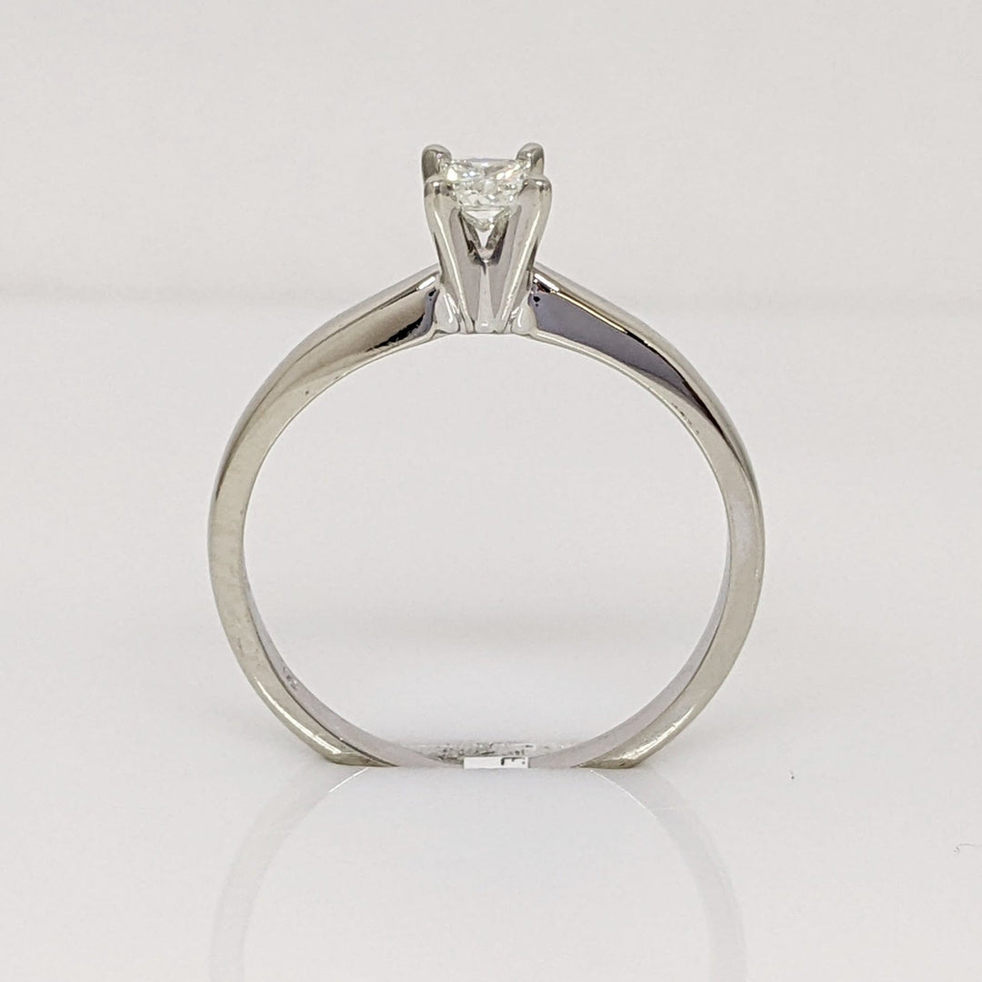 10K WHITE .20 CARAT TOTAL SI2 I DIAMOND PRINCESS CUT ESTATE SOLITAIRE RING 1.9 GRAMS