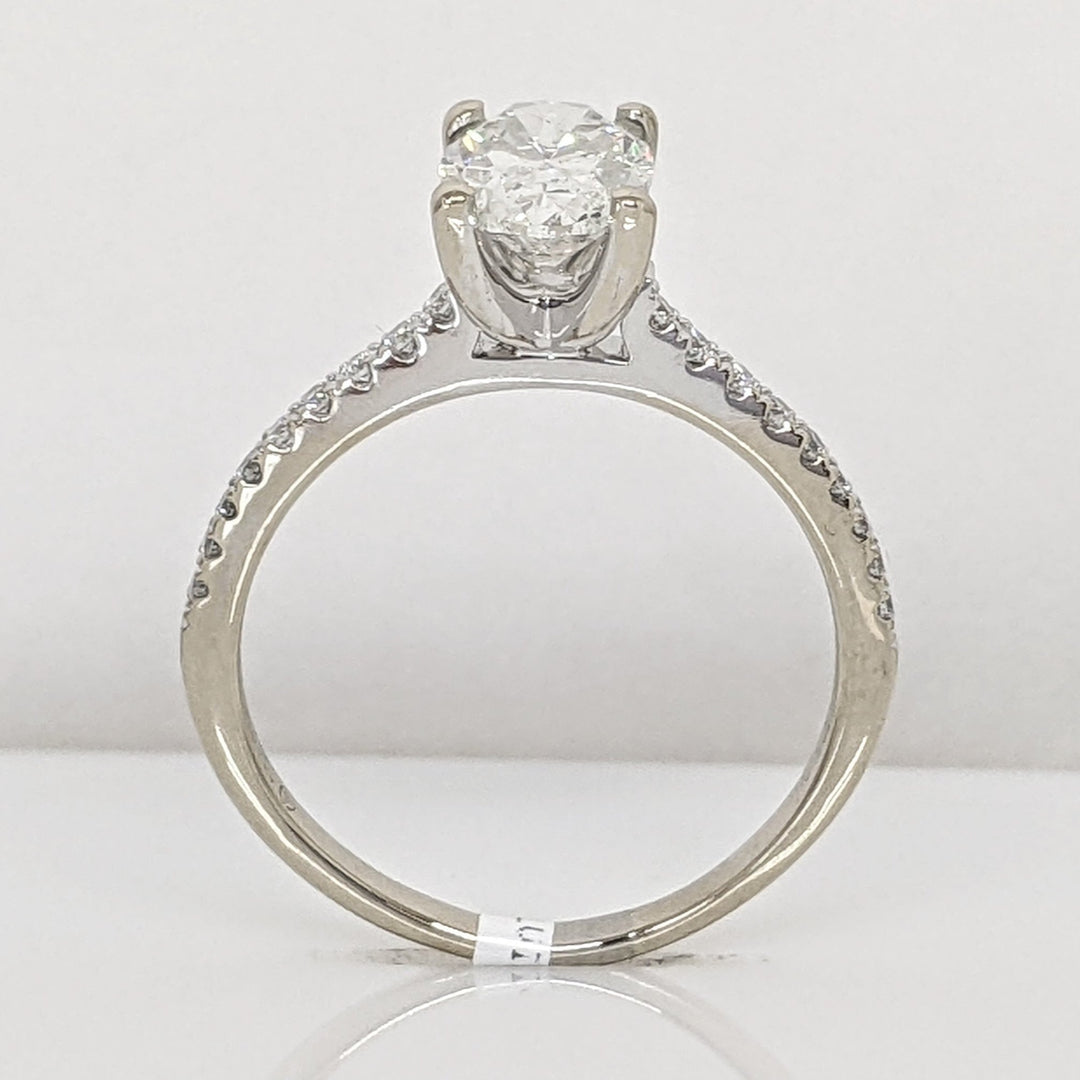 18K WHITE 1.90 CARAT TOTAL WEIGHT I1 I DIAMOND OVAL (1) ROUND (18) ESTATE RING 3.5 GRAMS