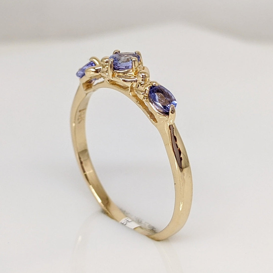 14K TANZANITE OVAL (3) 3X4 ESTATE RING 2.3 GRAMS