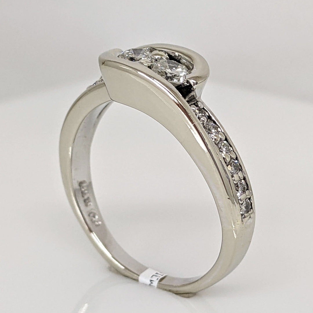 14K WHITE .70CTW SI I-J DIAMOND ROUND (13) ESTATE RING 7.0 GRAMS