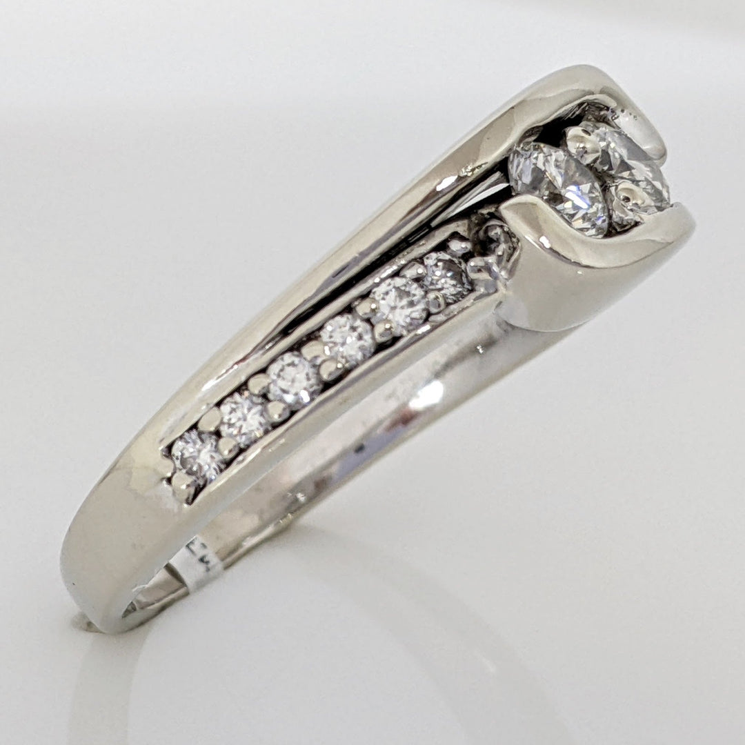 14K WHITE .70CTW SI I-J DIAMOND ROUND (13) ESTATE RING 7.0 GRAMS