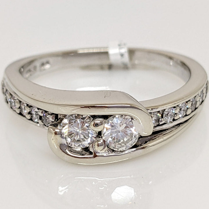 14K WHITE .70CTW SI I-J DIAMOND ROUND (13) ESTATE RING 7.0 GRAMS