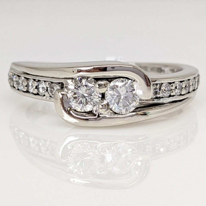 14K WHITE .70CTW SI I-J DIAMOND ROUND (13) ESTATE RING 7.0 GRAMS