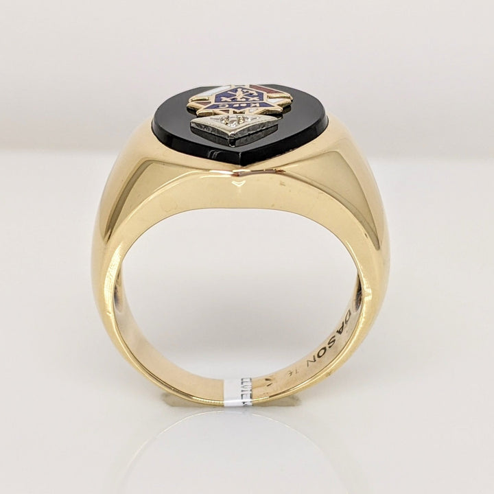 10K ONYX KNIGHT OF COLUMBUS ESTATE RING 8.1 GRAMS