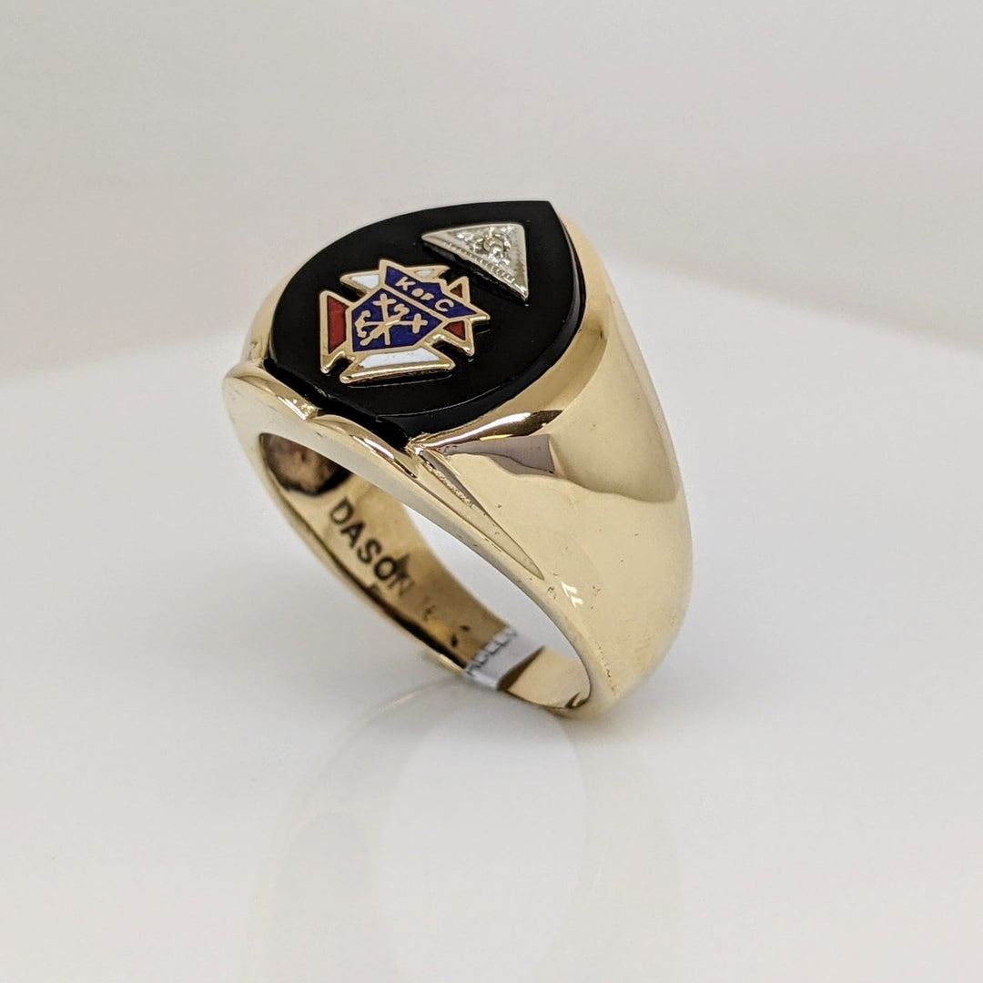 10K ONYX KNIGHT OF COLUMBUS ESTATE RING 8.1 GRAMS