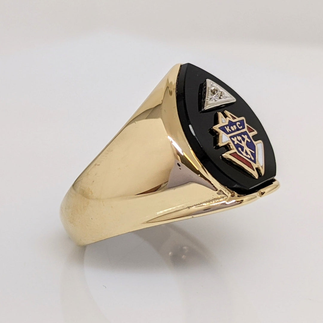 10K ONYX KNIGHT OF COLUMBUS ESTATE RING 8.1 GRAMS