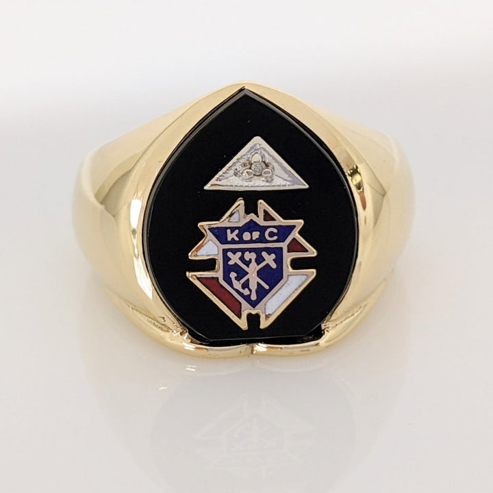 10K ONYX KNIGHT OF COLUMBUS ESTATE RING 8.1 GRAMS