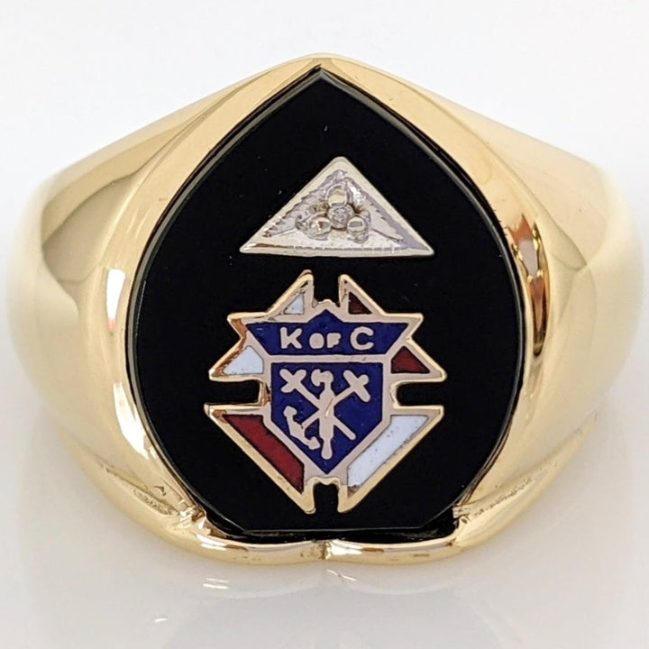 10K ONYX KNIGHT OF COLUMBUS ESTATE RING 8.1 GRAMS