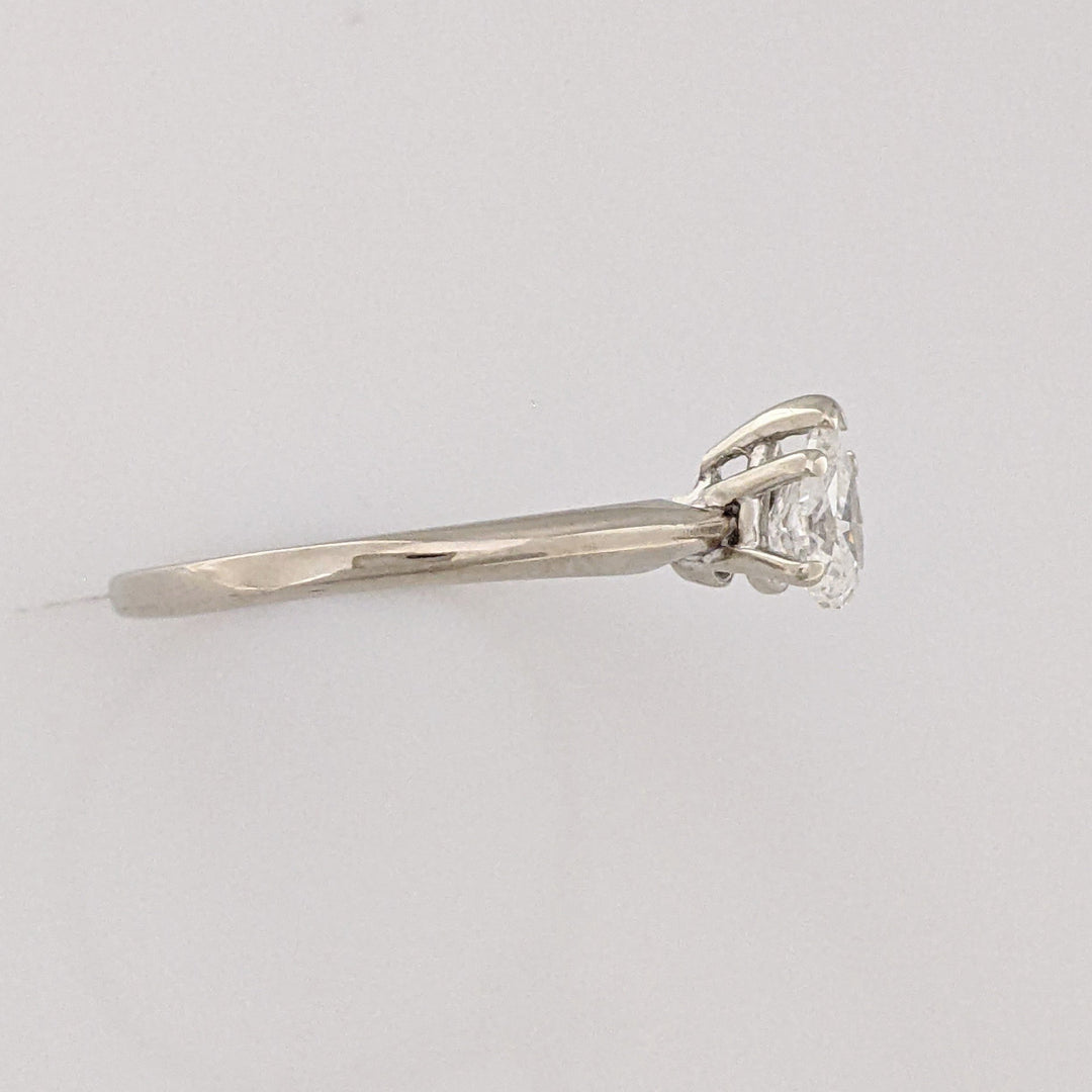 14K WHITE .55 CARAT TOTAL SI2 E DIAMOND PEAR SOLITAIRE ESTATE RING 1.7 GRAMS