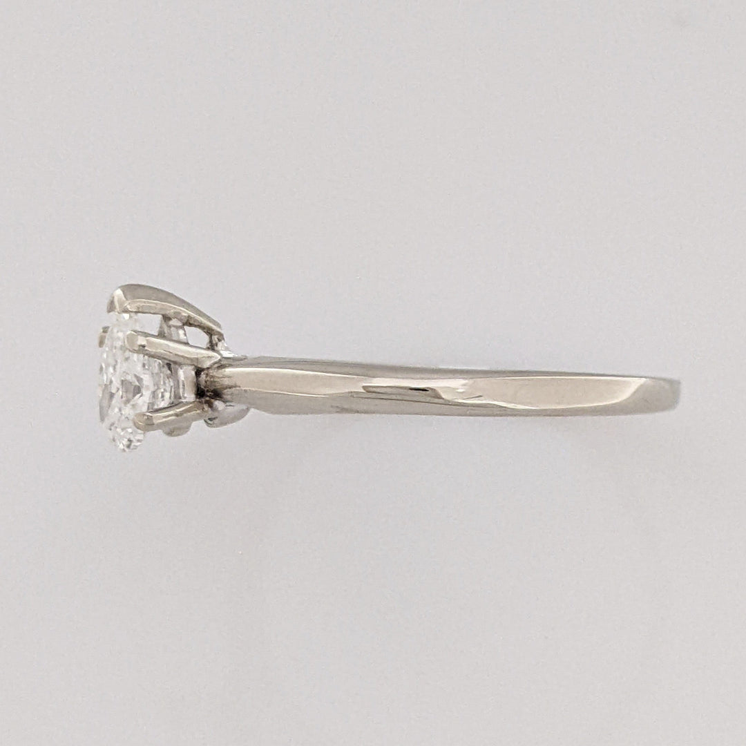 14KW .55 CARAT TOTAL SI2 E DIAMOND PEAR SOLITAIRE ESTATE RING 1.7 GRAMS