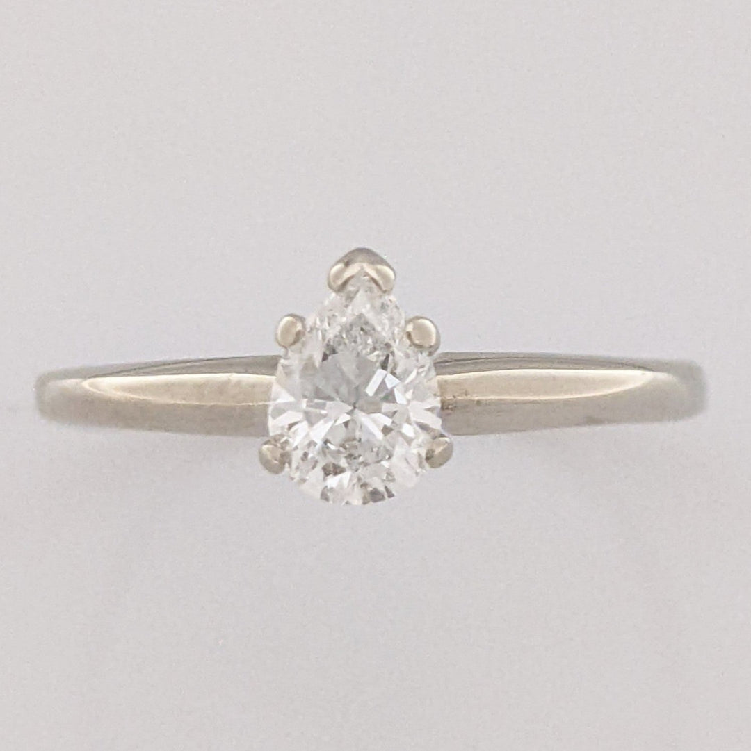 14K WHITE CARAT TOTAL SI2 E DIAMOND PEAR SOLITAIRE ESTATE RING