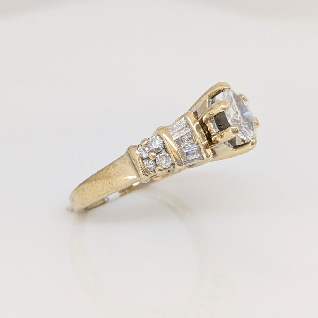 14K .53CTW I1 G DIAMOND MARQUISE (1) BAGUETTE (5) ROUND (8) ESTATE RING 3.5 GRAMS