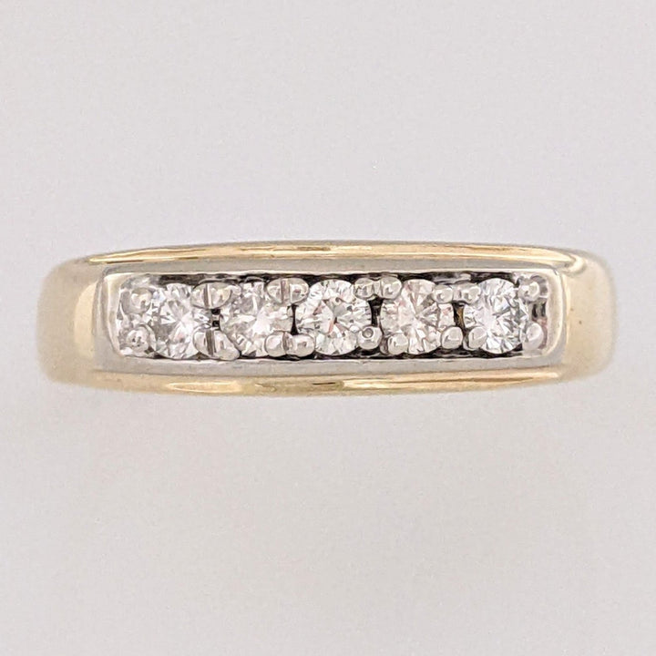 14K .30 CARAT TOTAL WEIGHT SI2 H DIAMOND ROUND (5) ESTATE BAND 4.0 GRAMS